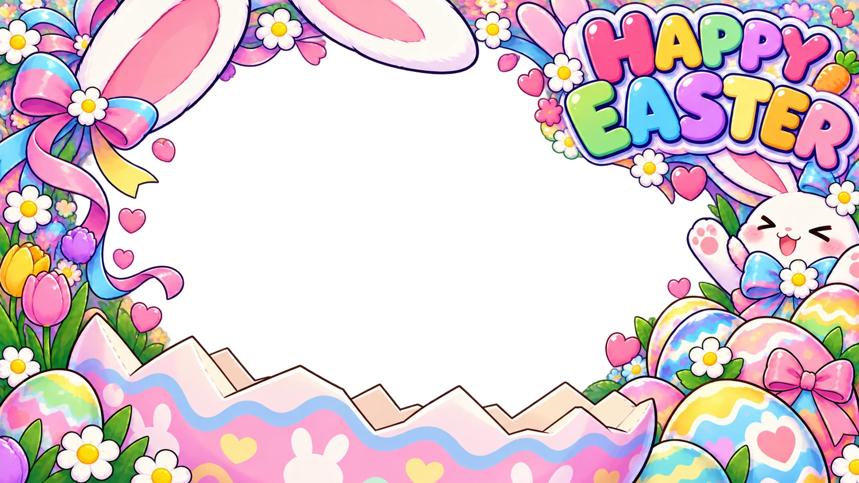 イースター・卵とうさぎ・ピンク